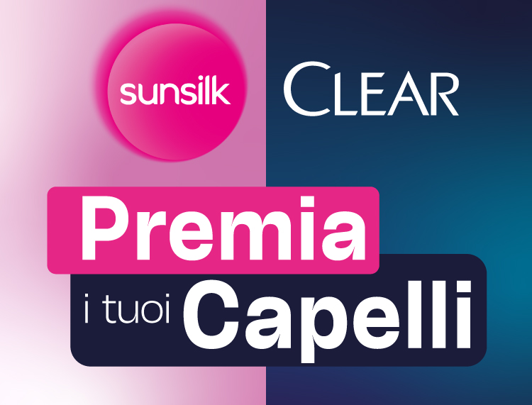 Immagine desktop col titolo della meccanica Cashback Premia i tuoi capelli: Con l'acquisto di 10€ di prodotti a scelta tra Sunsilk e/o Clear ricevi il rimborso di 5€